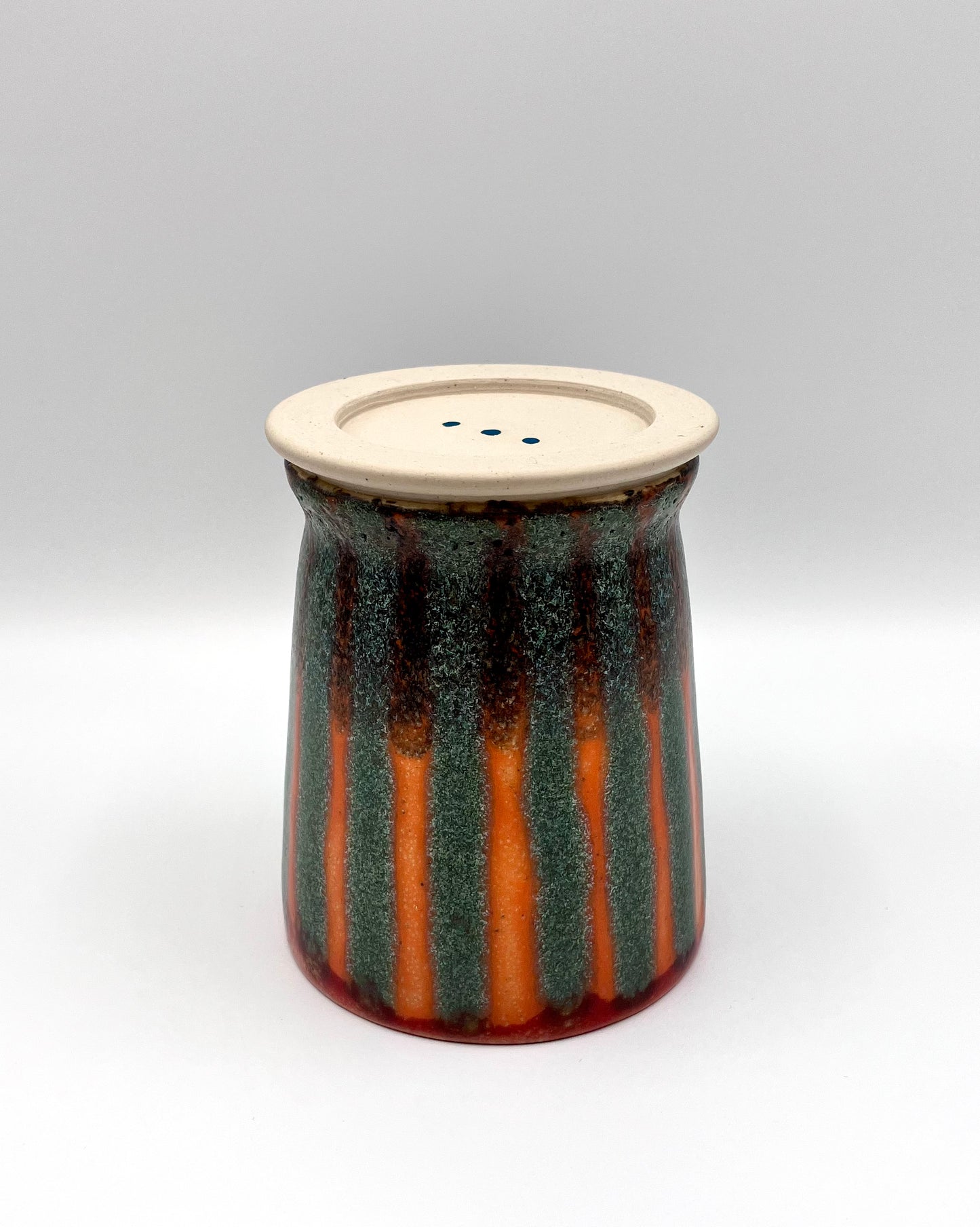 Chalk stripe green cup