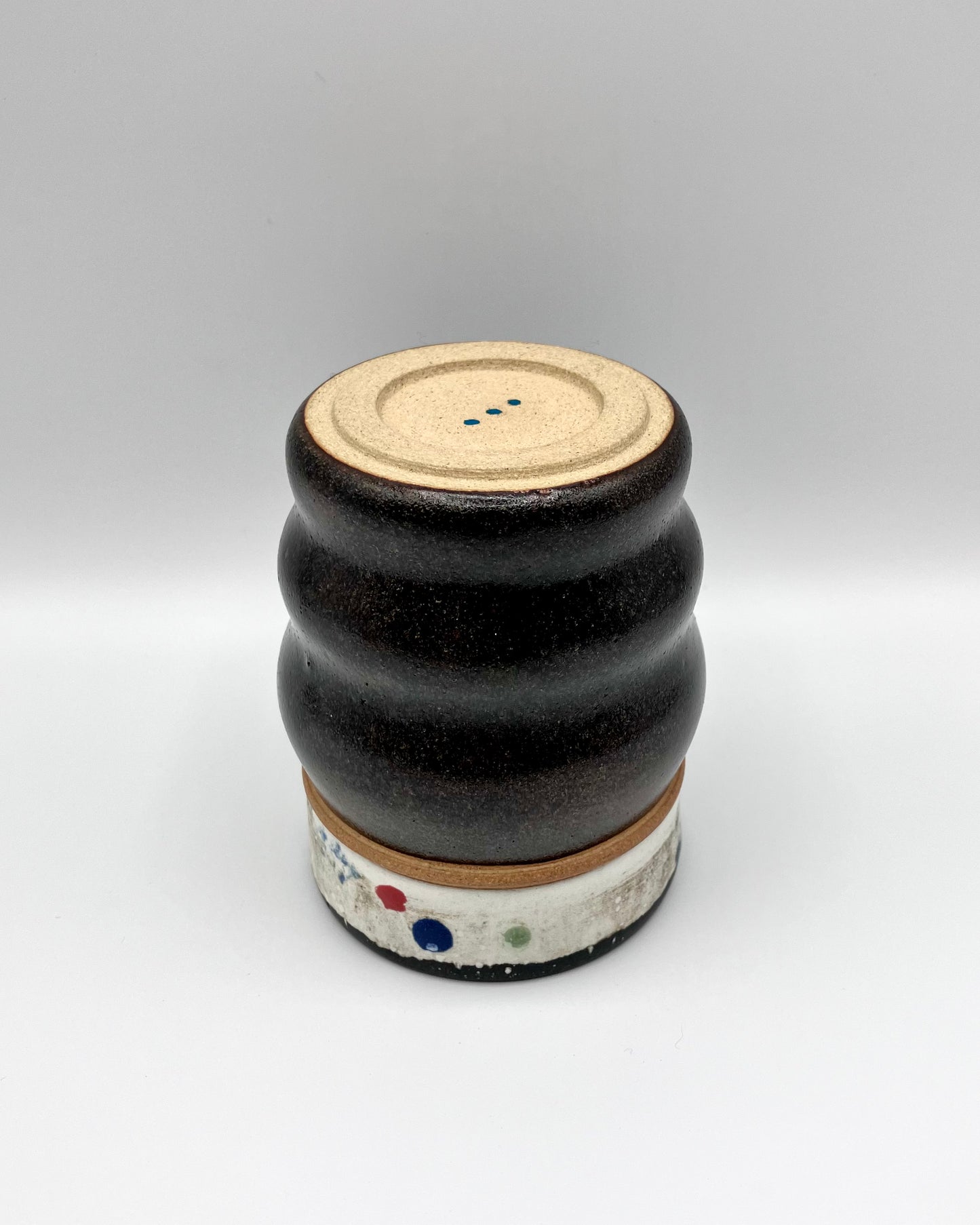 Ribbed tenmoku cup