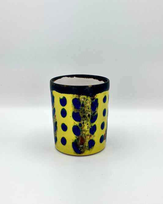 Blue Polka cup (yellow)