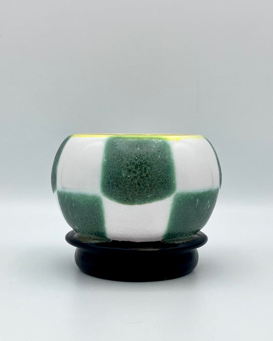 Green chequered ball cup (second)